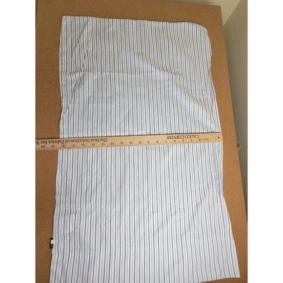 Tommy Hilfiger Cotton Polyester Twin Blue and White Stripe Sheet Set - Picture 6 of 8